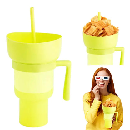 New 2 In 1 Snack Bowl Drink Cup