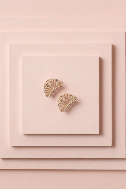 Petite Gilded Mermaid Shell Claw Clips Set